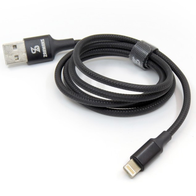 Кабель Lightning - USB 1м - ZARMANS UH-3300, 2.1A, чёрный - фото 1 - id-p214699886