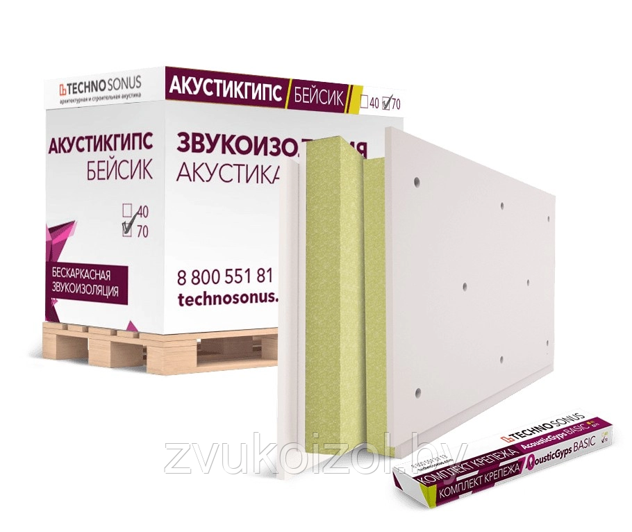 AcousticGyps Basic 70, звукоизоляционная панель, 0,72м2/шт, ΔRw=14дБ