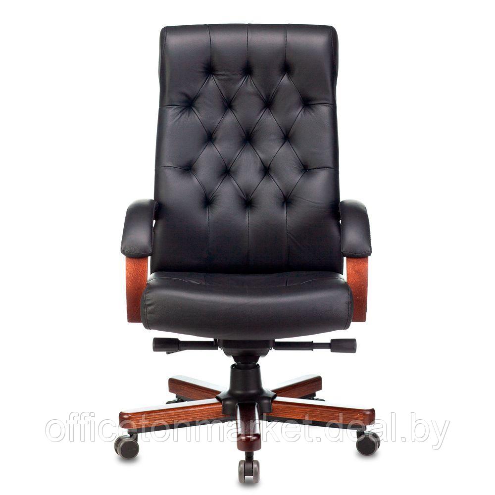Кресло для руководителя Бюрократ T-9928WALNUT, кожа, металл/дерево, черный - фото 2 - id-p214255825