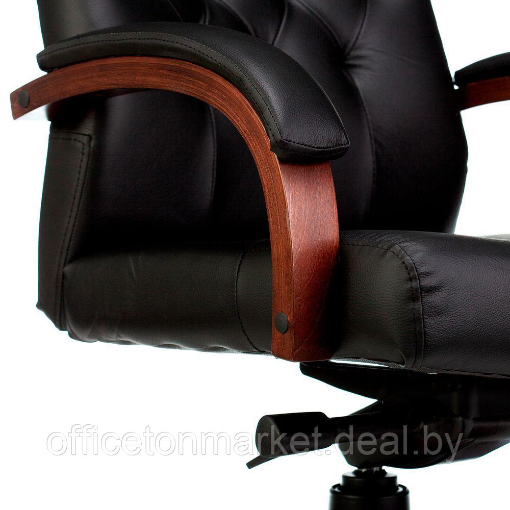 Кресло для руководителя Бюрократ T-9928WALNUT, кожа, металл/дерево, черный - фото 5 - id-p214255825