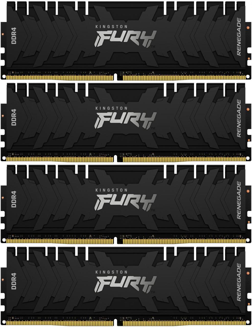 Память оперативная Kingston KF426C13RBK4/32 32GB 2666MHz DDR4 CL13 DIMM (Kit of 4) FURY Renegade Black - фото 1 - id-p211090669