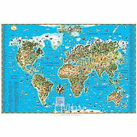 Карта мира для детей (в пластик. тубусе) DMB ОСН1234460