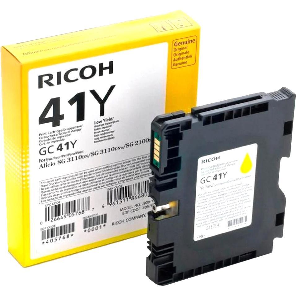 Картридж для гелевого принтера повышенной емкости GC 41Y желтый Ricoh. Print Cartridge GC 41Y - фото 1 - id-p214555883