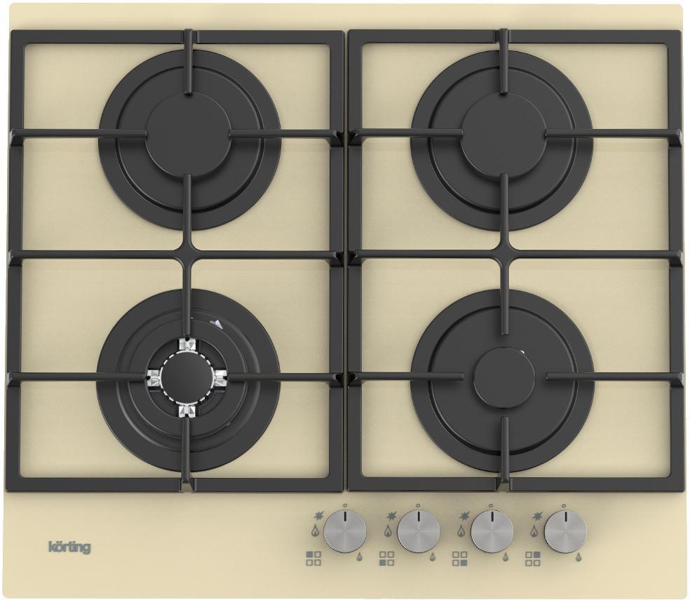 Встраиваемая варочная панель KORTING HGG 6722 CTB газовая, закаленного стекла, ширина 60 см, 4 - фото 1 - id-p214274764