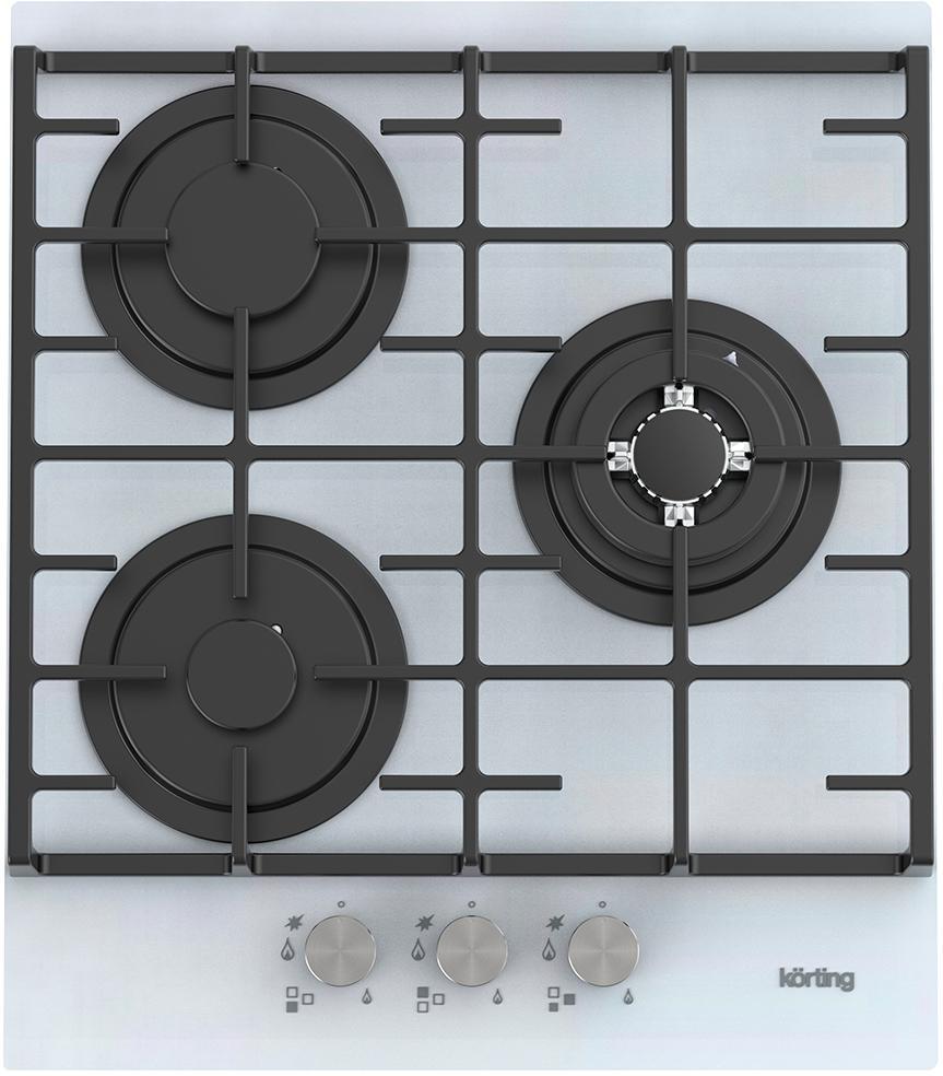 Встраиваемая варочная панель KORTING HGG 4825 CTW газовая, закаленного стекла, ширина 45 см, 3 - фото 1 - id-p214274768