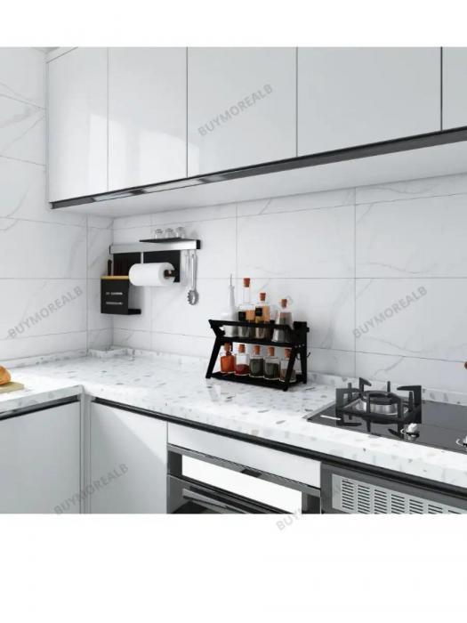 Самоклеющаяся пленка для мебели фартука кухни холодильника на столешницу самоклейка белая глянцевая под мрамор - фото 5 - id-p214715162