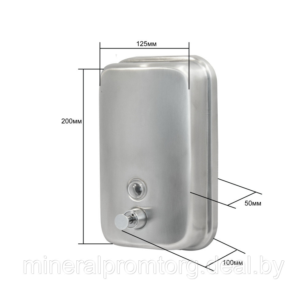 Дозатор для жидкого мыла Solinne ТМ 804 ML (1000мл) антивандальный, матовый - фото 6 - id-p164030129