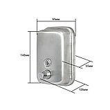 Антивандальный дозатор для жидкого мыла Solinne ТМ 801 ML (500мл), нержавейка матовый, фото 6