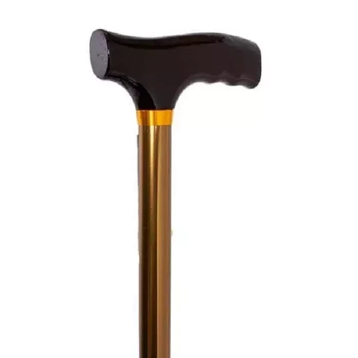 Трость опорная cкладная с Т-образной деревянной ручкой для ходьбы / 10121 BZ (бронза) - фото 3 - id-p214716860