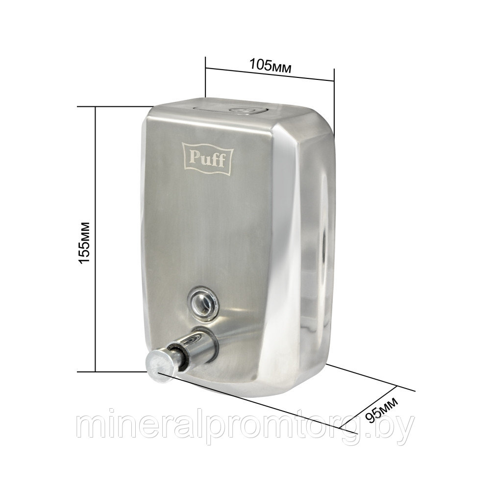 Дозатор для жидкого мыла PUFF-8715 нержавейка, 1000мл с замком - фото 9 - id-p164030985