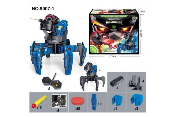 Робот-паук 2.4G стреляет пулями и дисками (Синий) - фото 2 - id-p214717152
