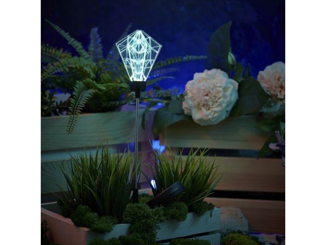 Светильник садовый на солнечной батарее "Хрустальный Цветок" LED RGB LAMPER (со встроенным аккумулятором,