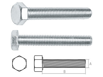 Болт М8х20 мм шестигр., цинк, кл.пр. 5.8, DIN 933 (20 кг) STARFIX