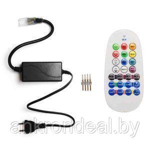Контроллер RGB 220В, 1000Вт, IP44, Радио пульт, 28 кнопок, для ленты 5050, 60 диодов/метр,130х60х50м