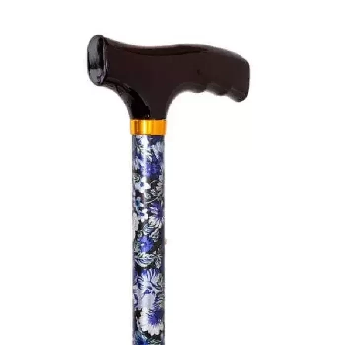 Трость опорная cкладная с Т-образной деревянной ручкой для ходьбы (10121) цвет "пионы" - фото 3 - id-p214731187