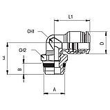 Фитинг-адаптер Aignep 5511100004, угловой комбинированный под трубку Ø6 с наружной резьбой G1/8", фото 2