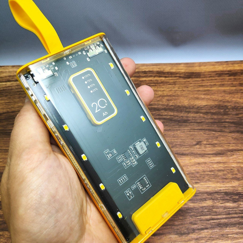 Портативное зарядное устройство Power Bank 10000mAh CYBERPUNK Style с индикатором батареи Желтый - фото 3 - id-p209897888