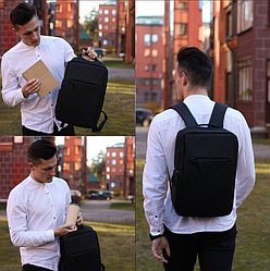 Городской рюкзак “Lifestyle” с USB и отделением для ноутбука до 17.72" Черный