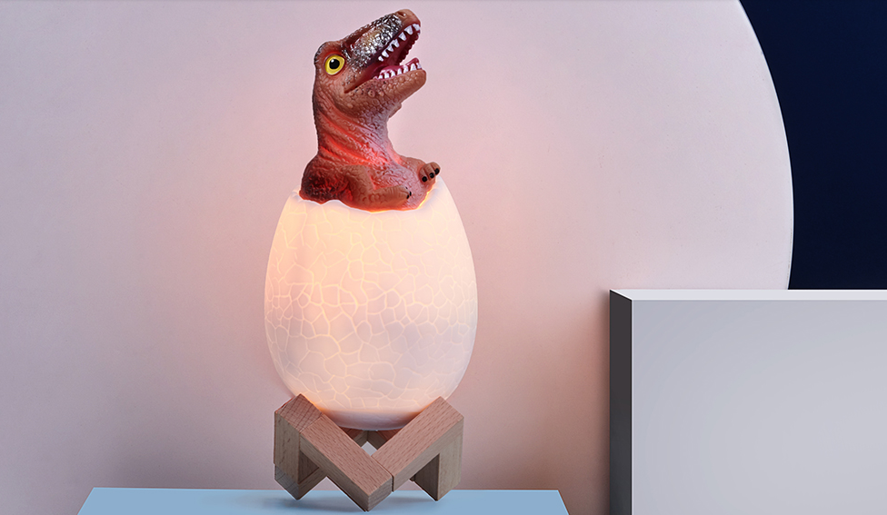 Светодиодный ночник Мезозой (лампа - ночник) 3D Динозавр игрушка с пультом управления, 16 цветов Паразауролоф - фото 5 - id-p138766060