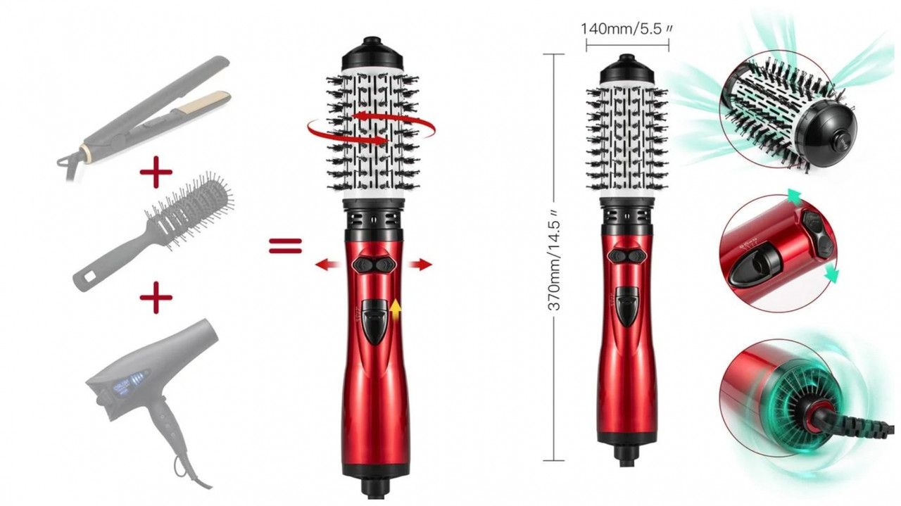Фен БРАШ воздушный вращающийся стайлер для укладки волос GEMEI GM-4829 - фото 8 - id-p150916368