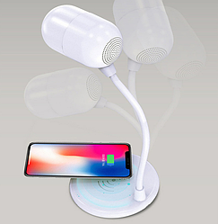 Настольная LED-лампа с функцией беспроводной зарядки и bluethooth колонки  3 в 1 L4 Lamp Speaker with Wireless