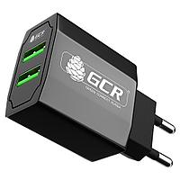 GCR Сетевое зарядное устройство на 2 USB порта 3.1 A, черное, GCR-51982 Greenconnect. GCR Сетевое зарядное