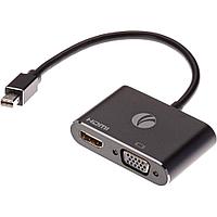 Кабель-переходник miniDisplayPort(M) --- HDMI(F)+VGA(F)4K@30Hz VCOM Allum shell CG646M-0.15