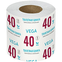 Бумага туалетная Vega, 1-слойная, 40м/рул., на втулке, с перф., серая ЦЕНА БЕЗ НДС