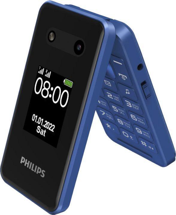 Мобильный телефон Philips E2602 Xenium синий раскладной 2Sim 2.8" 240x320 Nucleus 0.3Mpix GSM900/1800 FM - фото 1 - id-p214737297