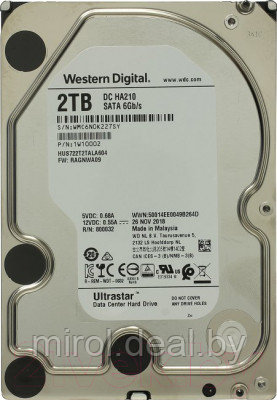Жесткий диск Western Digital Ultrastar DC HA210 2TB (HUS722T2TALA604) - фото 1 - id-p214738850