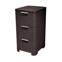 Комод X3 STYLE RATTAN DRAWER DBR 210, тёмно-коричневый.