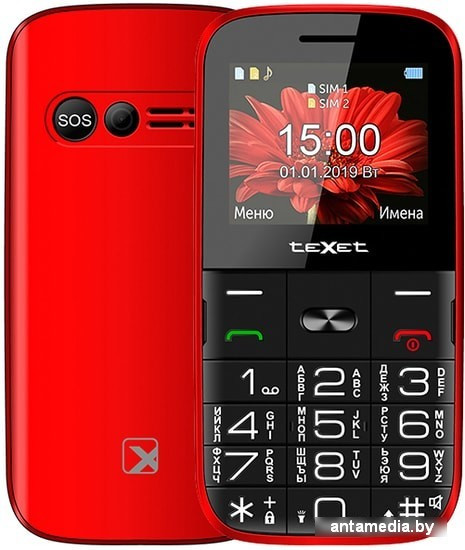 Мобильный телефон TeXet TM-B227 (красный) - фото 1 - id-p214741375