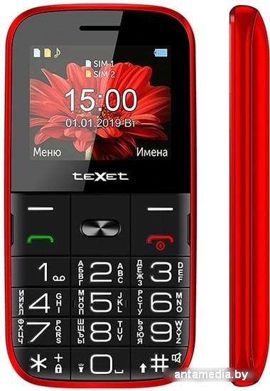 Мобильный телефон TeXet TM-B227 (красный) - фото 2 - id-p214741375