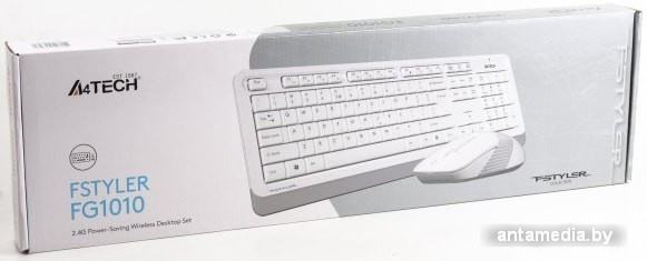 Клавиатура + мышь A4Tech Fstyler FG1010 (белый/серый) - фото 4 - id-p214743075
