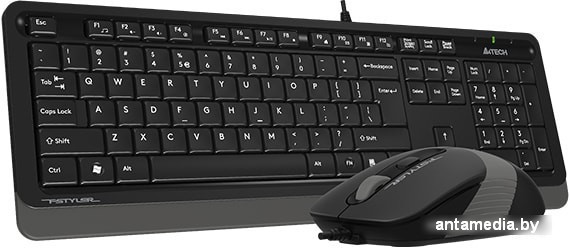 Клавиатура + мышь A4Tech Fstyler F1010 (черный/серый) - фото 3 - id-p214743083