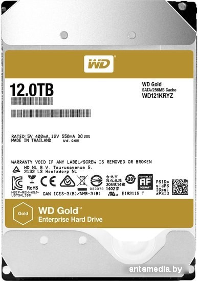 Жесткий диск WD Gold 12TB WD121KRYZ - фото 1 - id-p214743205