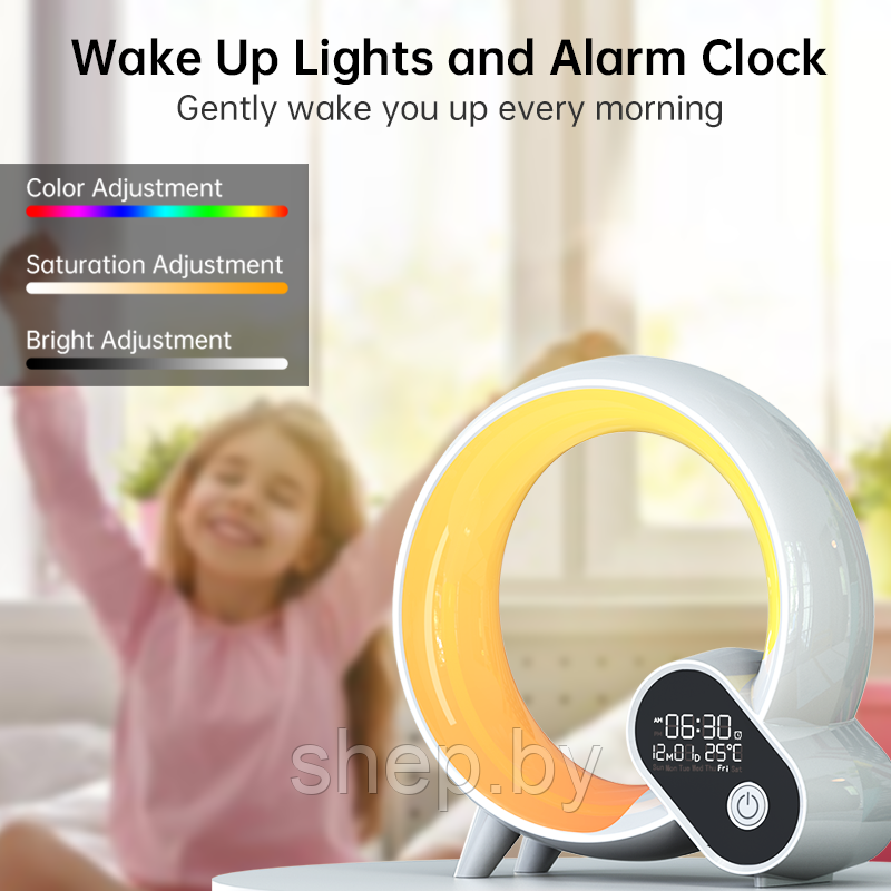 Cветовая звуковая колонка Novelty Ambient Light & Wake-up Light цвет : черный, белый - фото 4 - id-p214752655