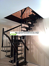 Деревянная поворотная лестница К-018