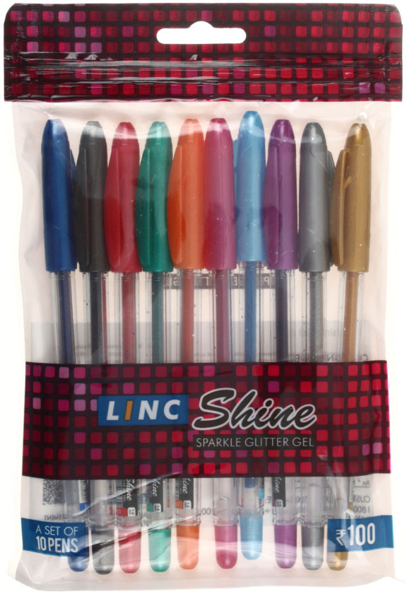 Набор ручек гелевых Linc Shine 10 шт., 10 цветов - фото 8 - id-p206482974