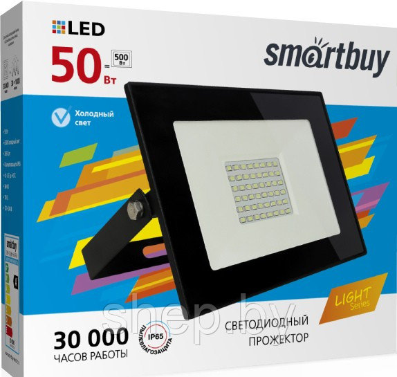 Светодиодный (LED) прожектор FL Smartbuy SBL-FLLight-50-65K 50Вт/холодный/IP65/черный - фото 2 - id-p214756577