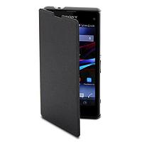 Чехол книжка valenta Sony Xperia Z1 Compact чёрный с1060 (кожа)