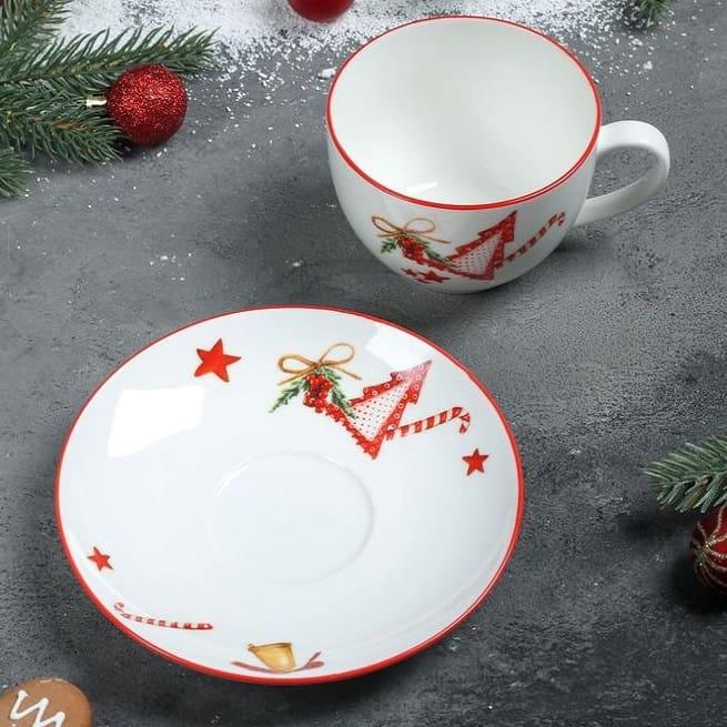 Подарочный чайный набор «Новогоднее настроение»: кружка и блюдце - фото 3 - id-p214776253