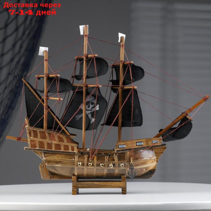 Корабль "Уида", 33х8х29 см, пиратский, черные паруса - фото 2 - id-p214717074
