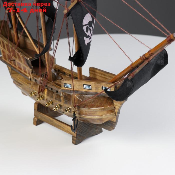Корабль "Уида", 33х8х29 см, пиратский, черные паруса - фото 3 - id-p214717074