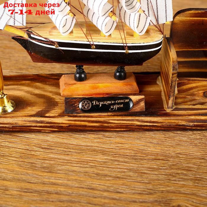 Набор настольный "Корабль": визитница, подставка для ручки, 15 х 22 х 7 см - фото 5 - id-p214717169