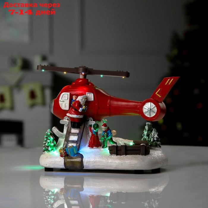 Фигура светодиодная "Вертолёт с подарками 2" 31.5x18x18 см, USB, AAx3, МУЛЬТИ - фото 1 - id-p214728601