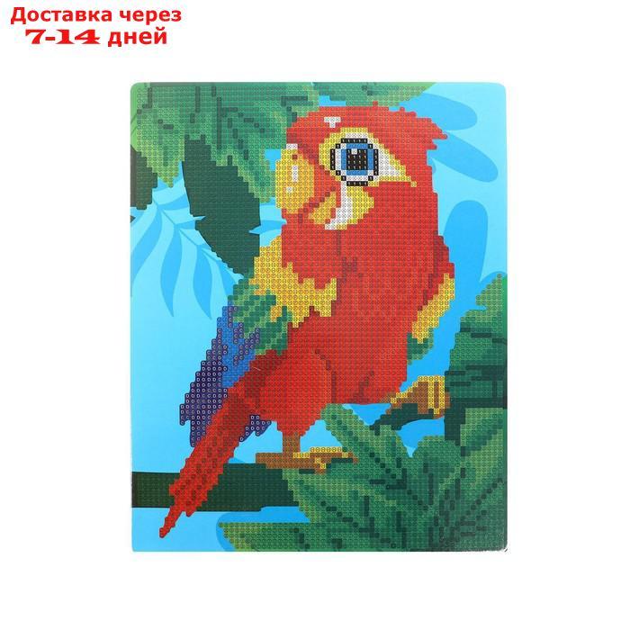 Алмазная мозаика для детей "Яркий попугай" 20х25 см - фото 3 - id-p214717472