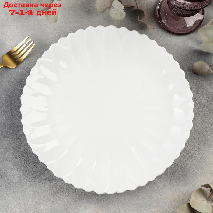 Тарелка обеденная Magistro "Цветок", 25×2 см, цвет белый - фото 1 - id-p214719775
