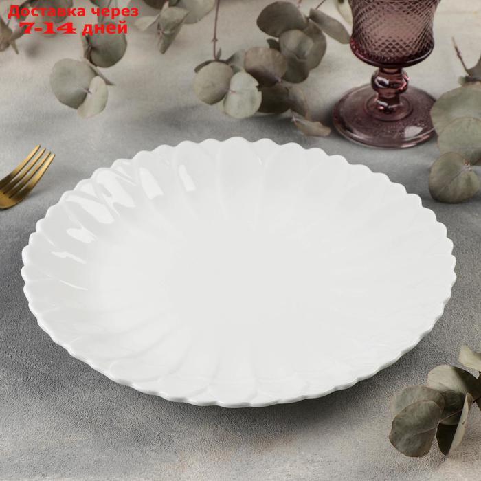 Тарелка обеденная Magistro "Цветок", 25×2 см, цвет белый - фото 2 - id-p214719775