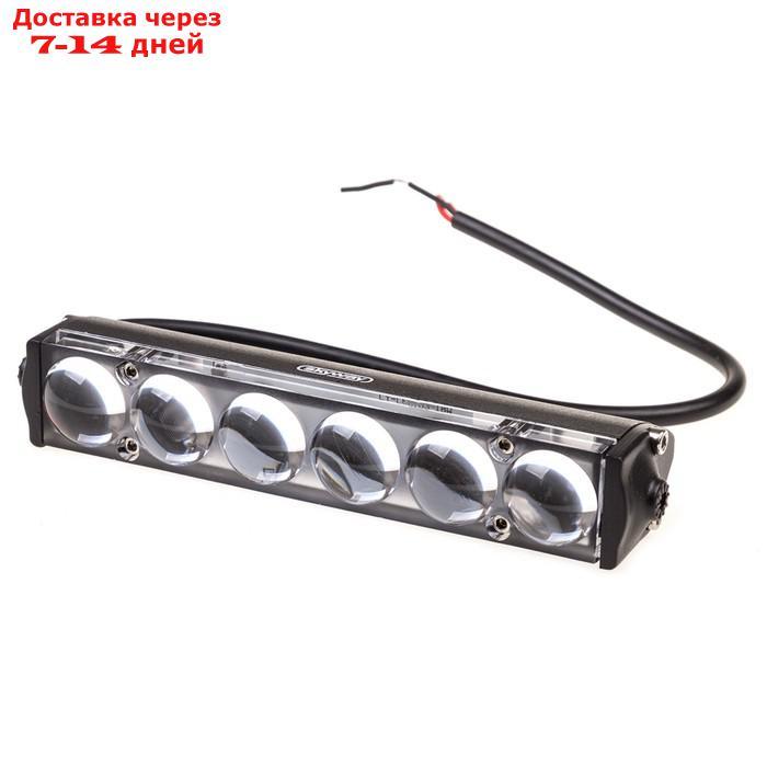 Фара светодиодная OFF ROAD 181х27 мм прямоугольная 12V/24V 18W 6000К Skyway 6 диодов, S07201073